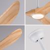Ventilatore da soffitto da 52 pollici con luce e telecomando, tre pale in legno massello, 3 CCT, dimmerabile, reversibile, 6 velocità, funzione di memoria del timer