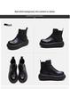 Shanghai Jiechu 2024 Autumn/Winter Cowhide Round Toe Korean Style Women's Boots
