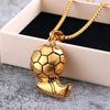 Men's Retro Stainless Steel World Cup Football Pendant Necklace