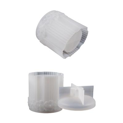 Flower Stripe Container Silicone Mold Epoxy Resin Mold DIY Storage Jar Tool Plaster Crafts Making Supplies Non-stick