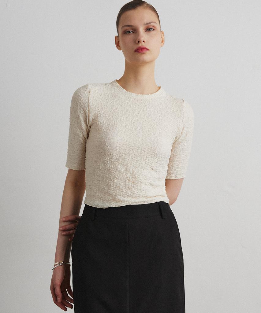 Aheule Serein Lace T-Shirt_Cream