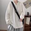 Spring Autumn V-neck Solid Color Casual Fashion Pullover Tee Male Long Sleeve All-match Bottomed T-shirt Top Men