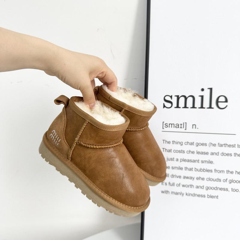 Women's 2025 Winter Waterproof Non-Slip Snow Boots for Children - Velvet Lined, Thick Cotton, Girls' Thick Sole Design.