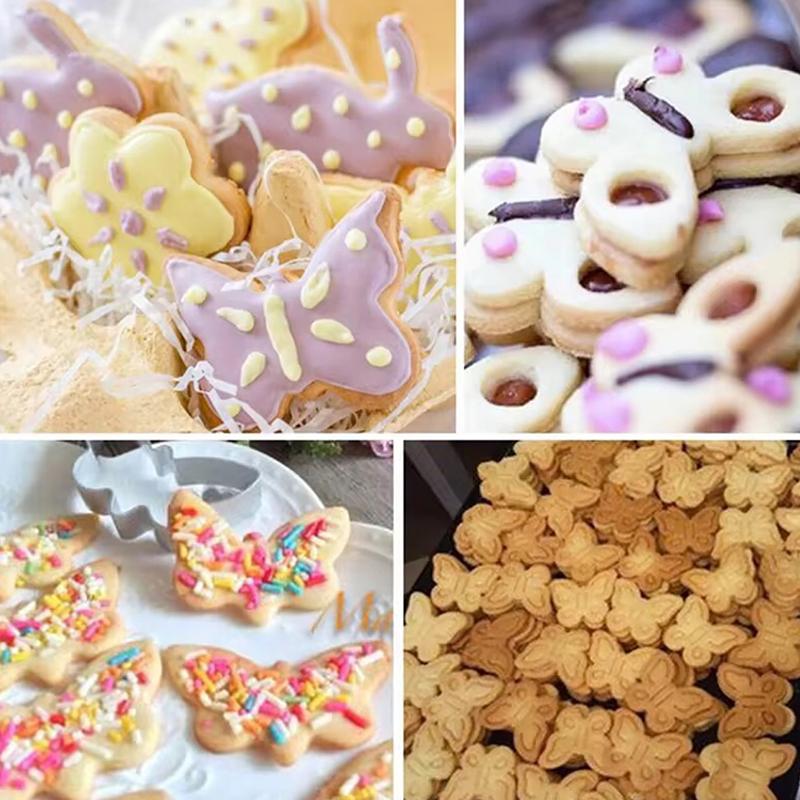 Set 5 Bucăți/Set Oțel Inoxidabil Matrițe pentru Biscuiți Set Decupator Fursecuri Fluture Unealtă DIY pentru Decorat Torturi Matriță pentru Prăjituri cu Ciocolată Gustări de Copt