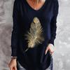 Size Shirt Plus T Print Vintage Cartoon 3d Tees Long Sleeve Loose Top Women Autumn V Neck Tshirts