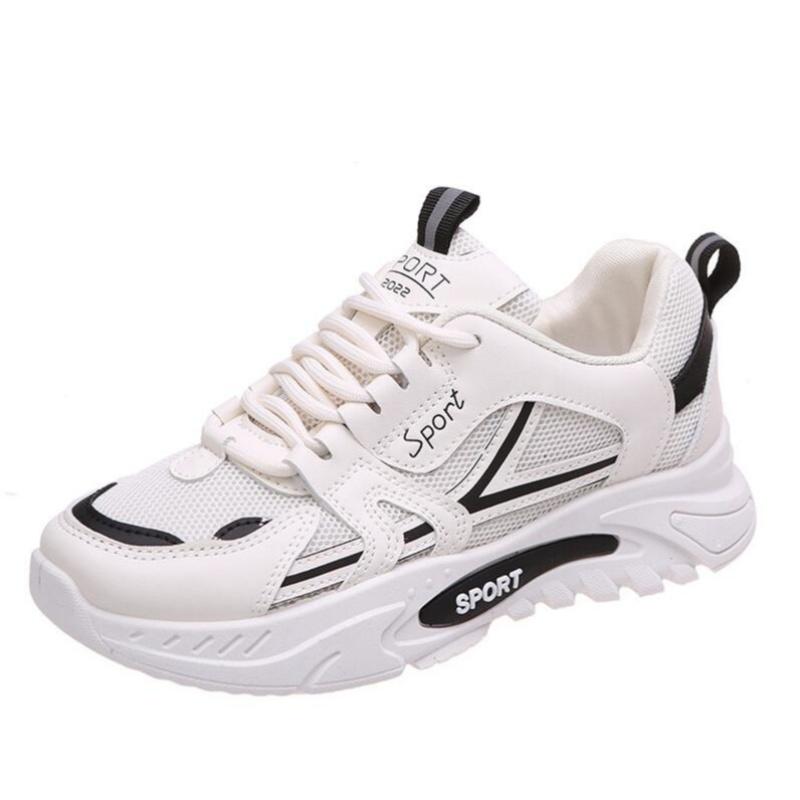 Lace-Up Casual Sneakers Lightweight Soft Sole Running Footwear Women's Thick Soled Mesh Breathable Sports Footwear Women'S Fashion
