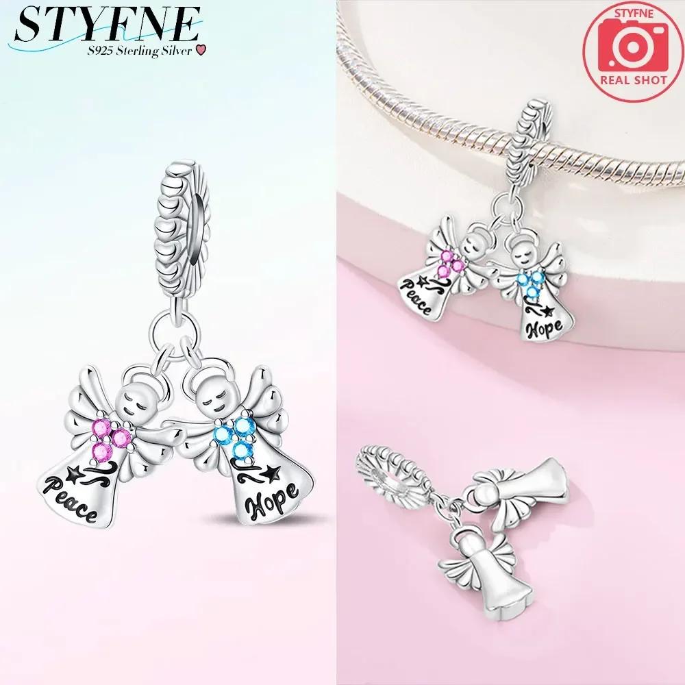 Exquisite Original Charms Copper Green Zircon Flower Bird Heart Wings Beads Fit Bracelet Women Jewelry Diy Gifts