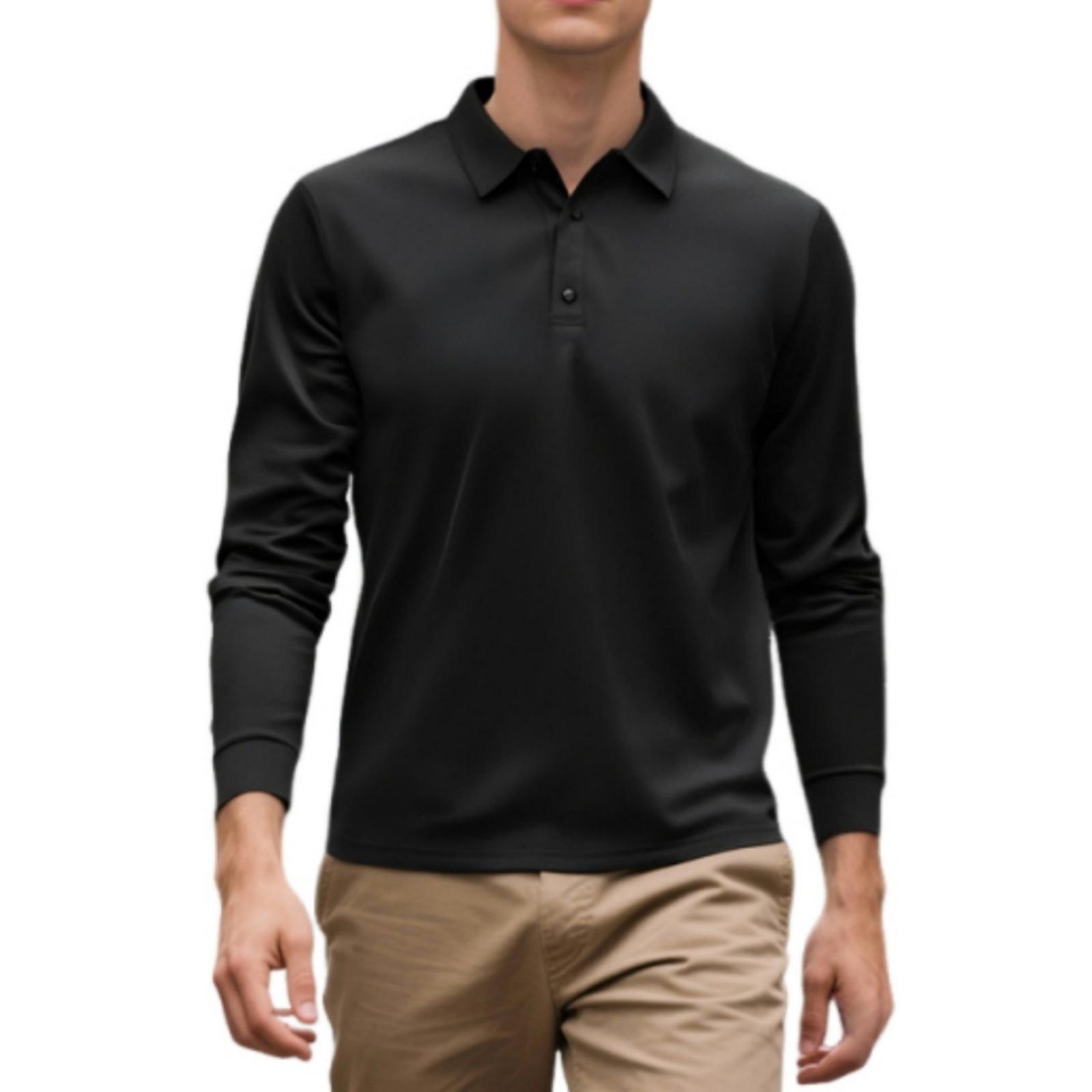 

Мужские повседневные футболки с длинным рукавом, приталенного кроя, универсальные для повседневной носки XL чёрный