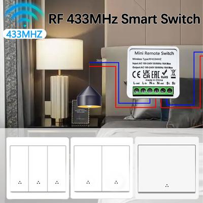 מתג תאורה אלחוטי RF433MHz 1/2/3 מודולים 86 פנל קיר שלט רחוק Interruptor 16A ממסר מקלט למנורת LED נברשת