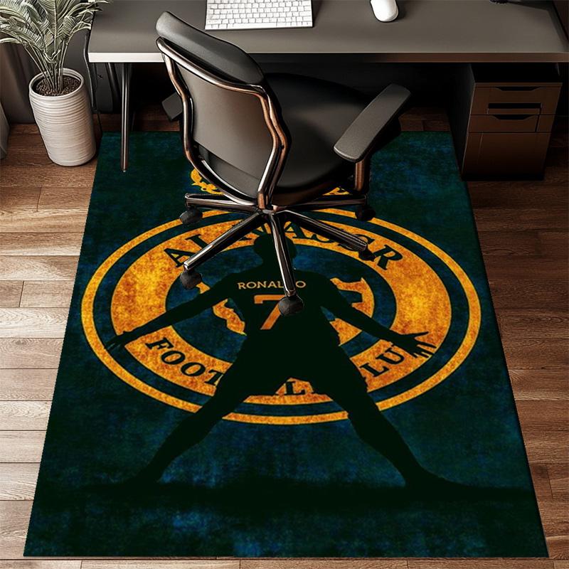 Nassr Football Club Crest Printed Office Carpet Chair Cushion  Entryway Rug, Rugs for Living Room, Bedroom Christmas gifts
