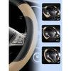 PU Leather Car Steering Wheel Cover - Breathable Microfiber, Anti-Slip & Wear-Resistant, Universal Fit for 37-38cm Wheels
