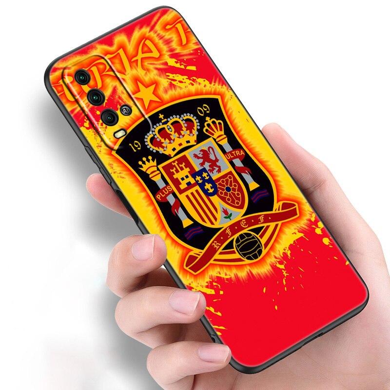 Hiszpania herb flaga silikonowy futerał na telefon dla Xiaomi Redmi Note 11 10 9 8 Pro 11T 10T 10S 9S 8T 9 9A 9C 9T czarna okładka Coque