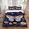 3er Set Schmetterlingsblumen Bettwäschebezug, Modisches Klassisches Beliebtes Druck-Bettwäscheset, Weich Bequem, Ganzjahresnutzung, Für Schlafzimmer, Gästezimmer