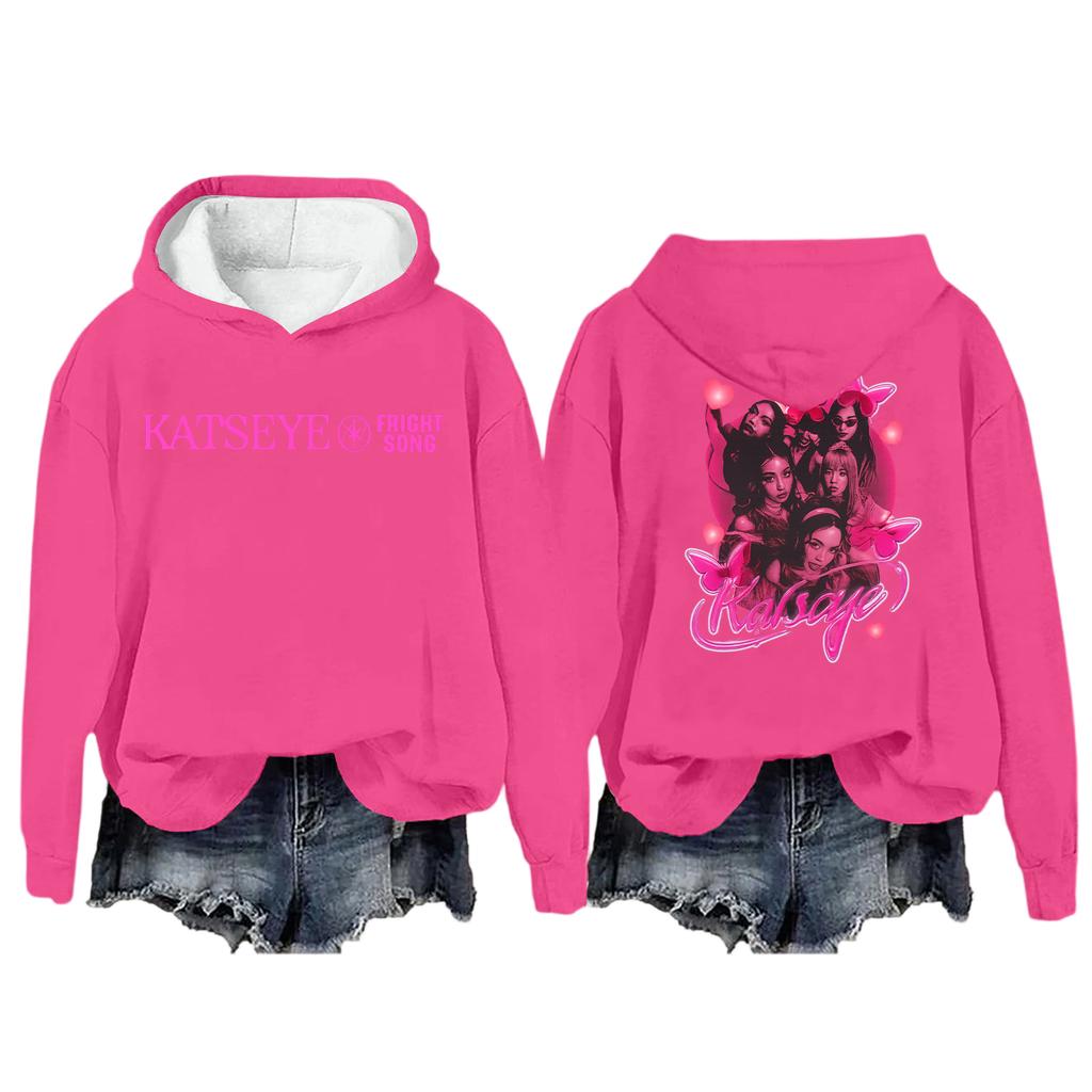 Mote Casual Langermet Løs Trykket Pullover Sport Langermet Hettegenser for Kvinner