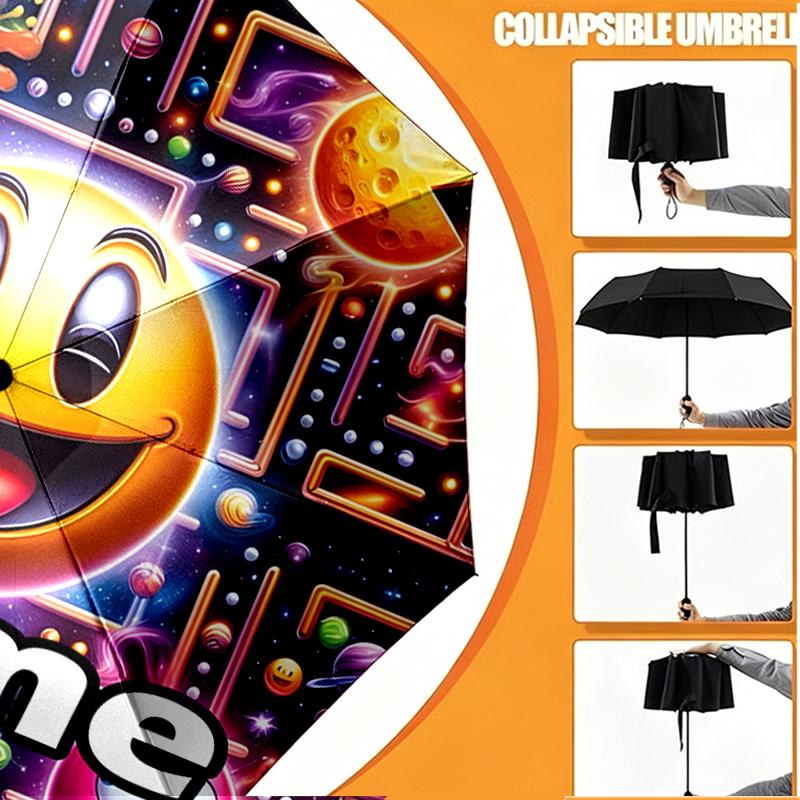 Custom Name Personalized PAC Print Umbrella, Auto Open Close, 8‑Rib Sturdy Frame, Commute Camping Hiking Use, Birthday Gift
