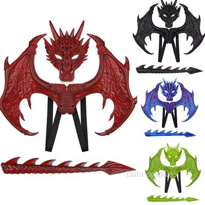 Dress Up Dragon Wing Tail Mask Set Cosplay Halloween Costumes  Halloween Decoration