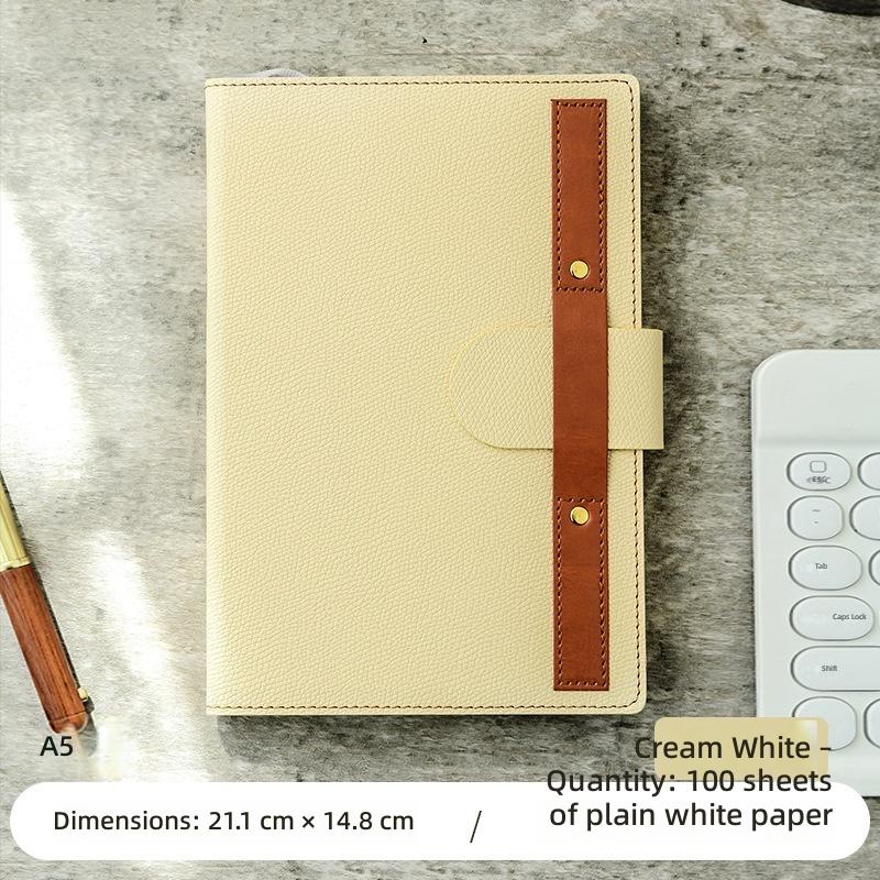A5 Business Notebook Hardcover Faux Leather Thread-Bound Binding for Office Meetings Work;  Available Logo (as the picture,200 Pages&A5&A5)
