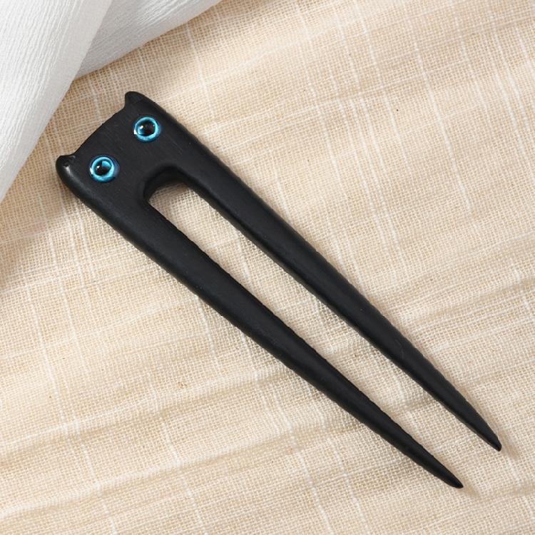 Unique Hairpin Cats Shape Headpiece Elegant Hair Stick Wood Texture Hair Styling Accessory Hair Jewelry for Any Occasion