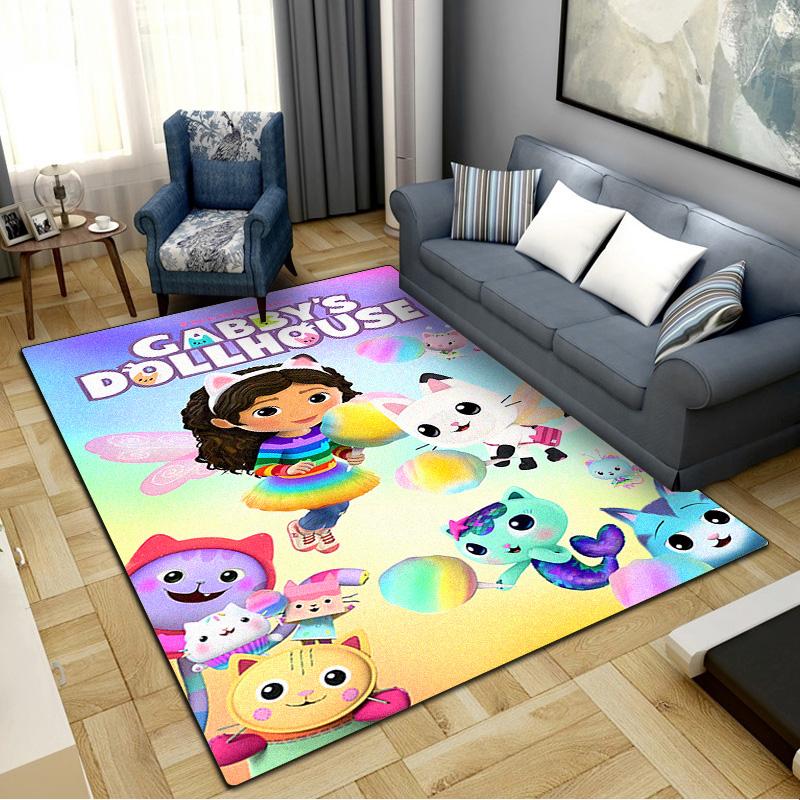 Gabby Dollhouse Carpet Rug for Living Room Bedroom Home Sofa Decoration,Kids play Non-slip Floor Mat