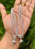 2 Pc 999 Pure Silver Women Girls Light Weight Flexible Anklet, 2 Pc Jewelry, Handmade, Handcrafted, 16 gm, 10.5 inch FREE SHIP
