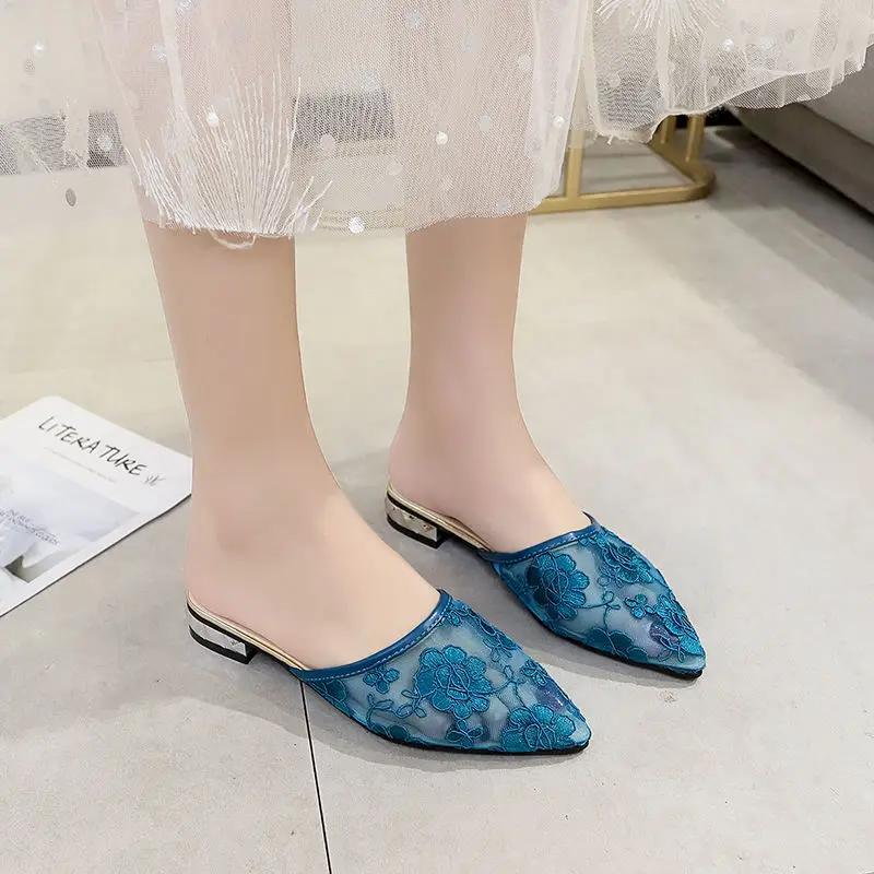Fashion With Heel Woman Slippers Pointed Toe Sandals Unique New Fashion Slip-resistant Slides 2025 Trend 39 On Offer Pvc Shoes for Women