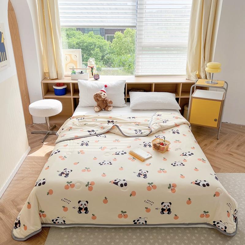 Cartoon Dinosaurs Penguins Summer Quilt Funny Animals Pattern Air-conditioning Cool Comforter Breathable Soft Thin Blanket