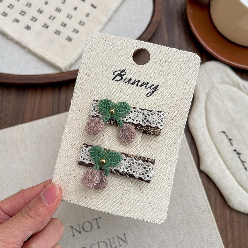 Cartoon Children's Hairpins Fabric Knitted Cute Girl Barrettes Bangs Side Clip Hairpin Hair Clip Kids Headwear Hair Accessories