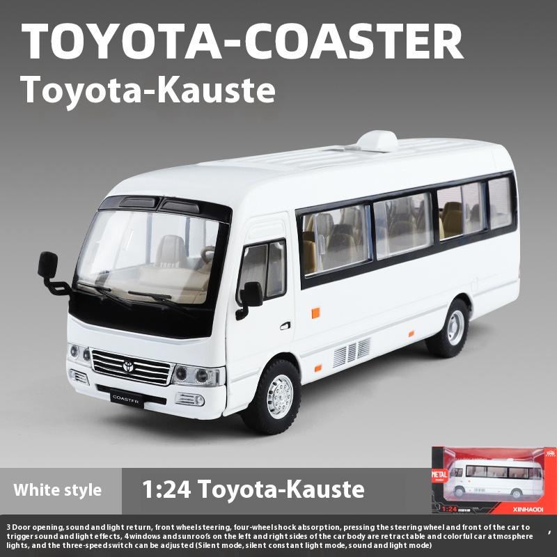 1/24 Scale Toyota Coaster Medium Business Minibus Alloy Diecast Model Car Collecting Hobbies Decorative Trendy Ornaments Birthday Gift