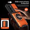 For Infinix Hot 60 Pro 4G Magnetic Case Ring Holder Foldable Kickstand TPU PC Phone Cover with Camera Lens Slider