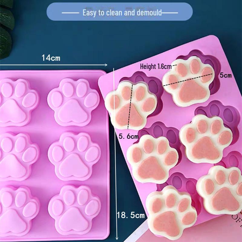 Cartoon Cat Paw Silicone Cake Mold - Food Grade, Creative Mooncake & Jelly Tray