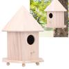 Wooden Bird House Feeder Nesting Box with Bracket for Outdoor Garden Patio Decoration