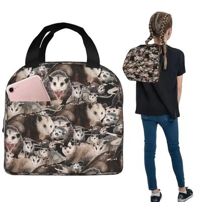 Opossums Opossum Screm Insulated Lunch Bag for Women Kids Portable Food Boxes Thermal Lunch Box Tote