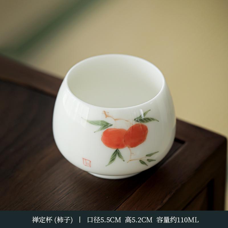 Hand Painted Ceramic Tea Cup Personal Master Gongfu Tea Ware Single Bowl for Home Use Chinese Tea Ceremony Unique Gift
