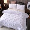 Egyptian Cotton Duvet Cover Set King Size With Zipper Closure Corner Ties And Pillowcase Textured Pinch Pleated Bedding