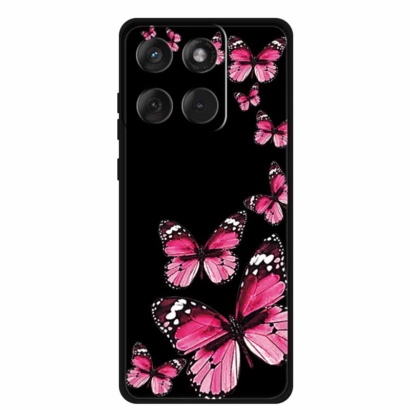 For Motorola G67 Power 5G 2025 Case Shockproof Soft Black Silicone Cute Cat Coque For Moto G67 Power Case 6.7" Cartoon Bumper