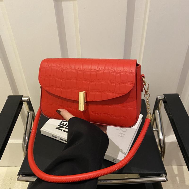 Pure Color Small Square Bag Women's Underarm Bag New Pattern Simple Commute Single Shoulder Handbag Trendy Bag