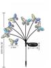 1PC 6-head LED Solar Butterfly Lights Outdoor 2 Modes Decoration Lights,Ground Plug Light For Garden,Lawn,Courtyard,Landscape