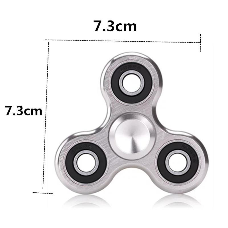 70mm Triangle Finger Aluminum Alloy Metal Spinner No Box R188 Bearing Turn for 3-4 Minutes Child Toys Decompression Toy Spinner