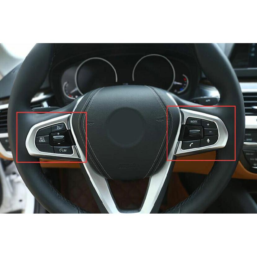 ABS Silver Front Steering Wheel Frame Cover Trim For BMW 5 Series G30 2018-