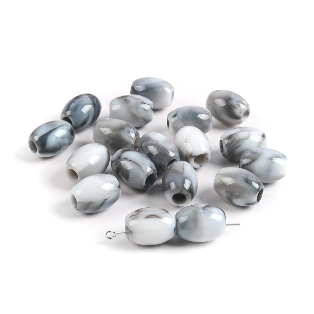 Perles Seau Ovales Acryliques Bicolores Perles Gros Trou Coussin de Siège Auto Bracelet Perlé Collier Accessoires de Bijouterie DIY