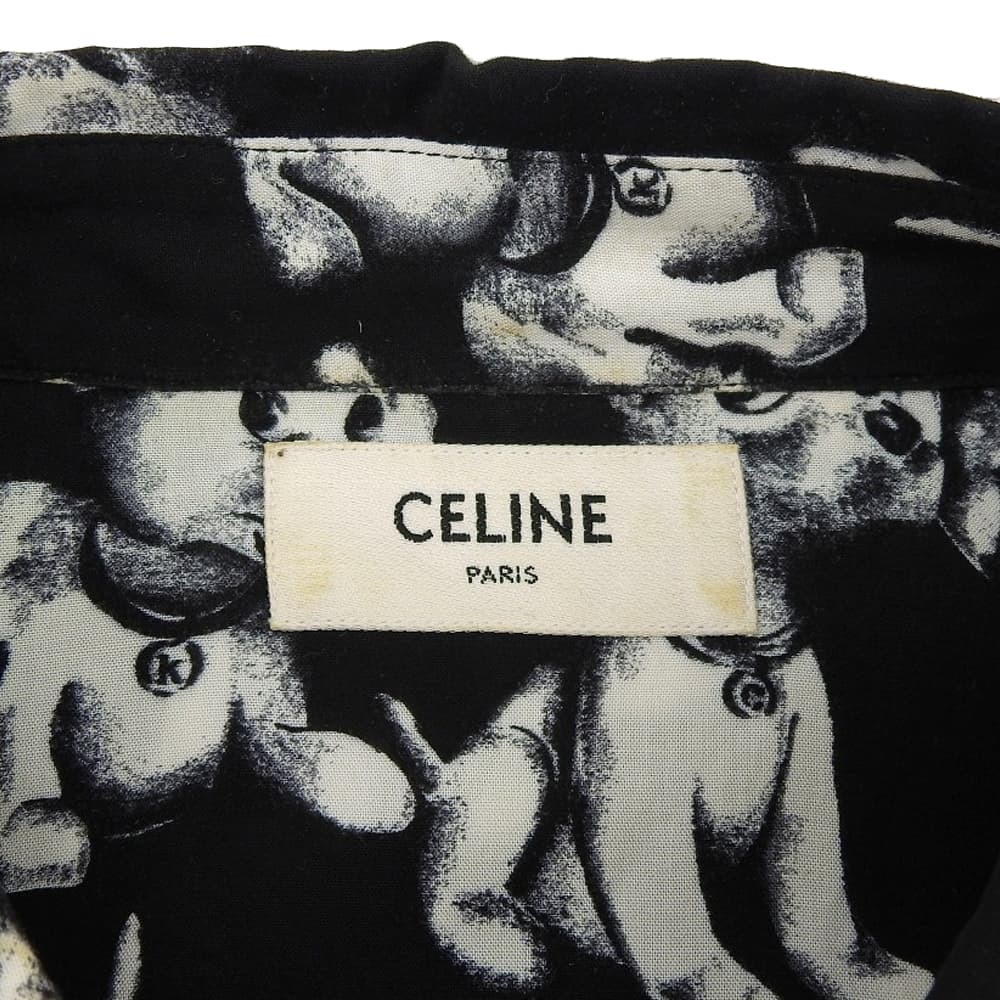 Celine Men's All-Over Print Dog Shirt, Black/White, Size 38, 2C717307Q Tops 38 Black WhiteUsed
