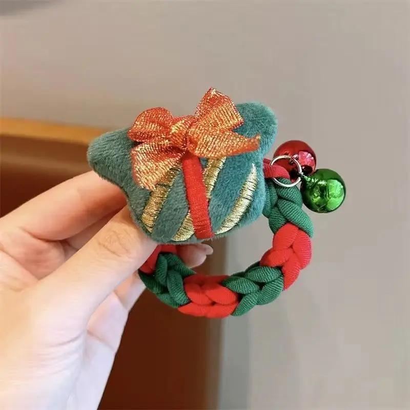 Cute Hair Ties Toddler Christmas Hair Accessories, Elastic No Damage for Girls Kids Ponytail Holders New Year Holiday Hair Bands