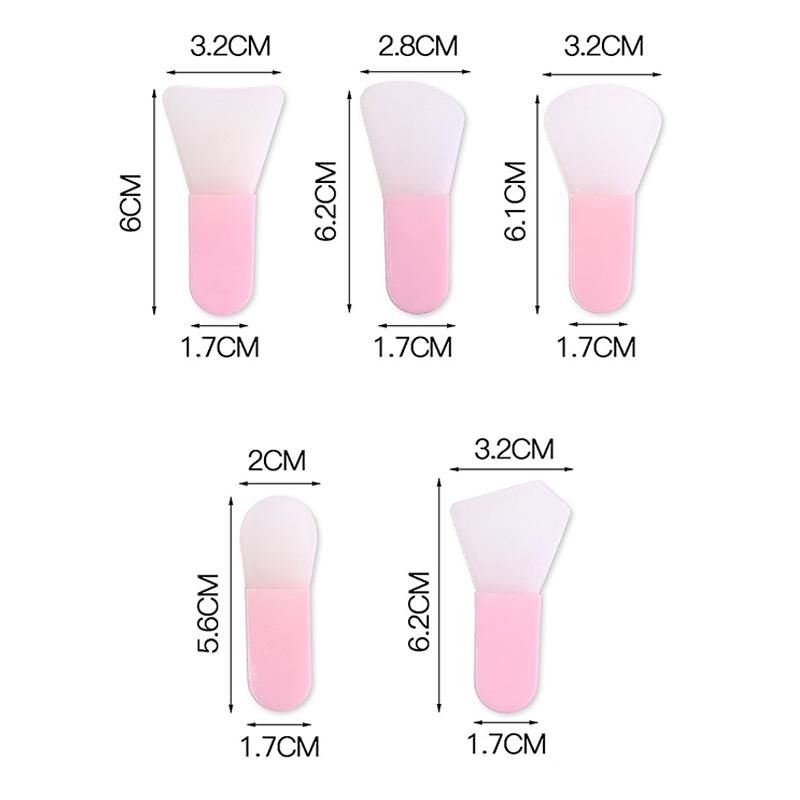 5 Stück Silikon Gesichtsmaskenpinsel Gesichts- & Augencreme Schlammmasken Applikator Schaber Gesichtsreinigungsbürsten Reise Tragbare Hautpflege Werkzeuge