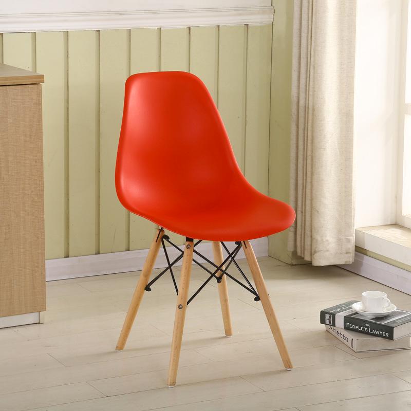 Nordic Modern Dining & Office Chair with Plastic Backrest - Simplistic Design for Home and Work.