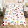 Donuts Bedding Duvet Cover Chocolate Doughnut Bedding Set Black White Comforter Cover Microfiber Whimsical Dessert Quilt Cover