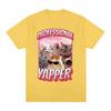 Funny Professional Yapper Meme Cat Pattern Tshirt Womens Fashion Retro Short sleeved Tshirt Casual T-shirt