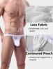 Maeau Lace Floral Print Sheer 3D Panties with Cross Perfect Gift for Dates and One Size Fits Most Men's T-Back Underwear, Lingerie, Jockstraps, Print,