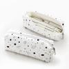 Polka Dot Zipper Pencil Pouch Large Capacity Fabric Pencil Case Pen Storage Bag  Everyday Storage