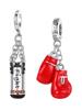 Red Helmet Boxing Gloves Punching Bag Boxing Sports Copper Plated For Charms Copper Plated Original Bracelet For Jewelry Making
