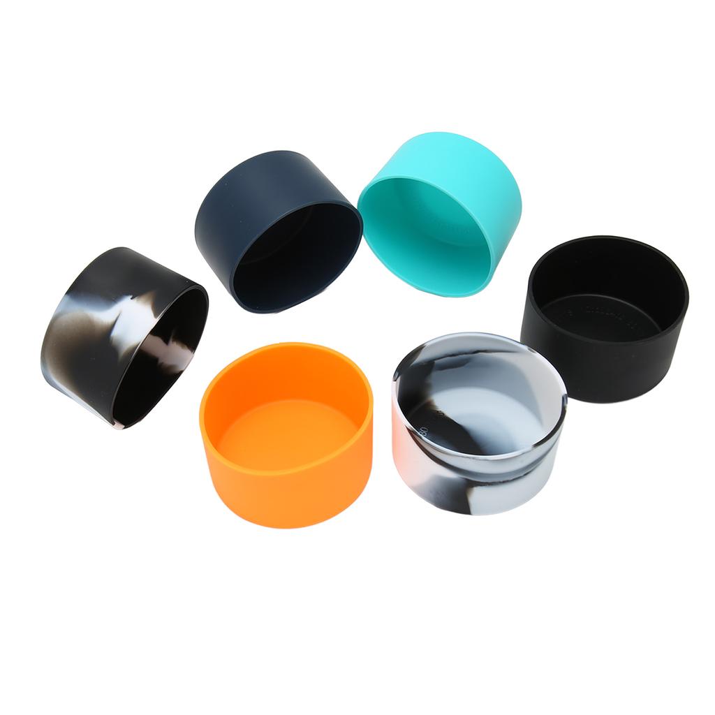 6Pcs Water Bottle Boot Food Grade Silicone Anti Slip Assorted Colors Protective Silicone Boot for Family Office Travel